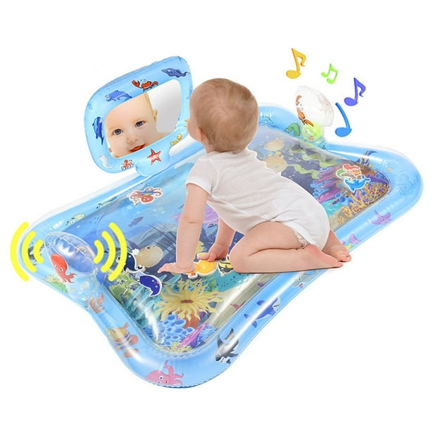 Gecheer Tummy Time Water Mat for Baby Boy Girl PVC Inflatable Play Mat