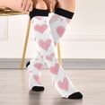 thumbnail image 5 of FORMRS Womens Knee High Socks Casual Long Thick Travel Daily Wear, 1 Pair, Hand Drawn Hearts, 5 of 6