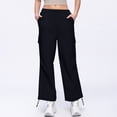 thumbnail image 2 of Ruimatai Womens Casual Drawstring Pants Wide Leg Workwear Long Pants Summer Comfortable Lightweight Polyester Streetwear Beach, 2 of 8