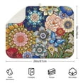 thumbnail image 2 of Floral boho kitchen drying mat 18x24 Inch with thick microfiber, washable and decorative, fits under pots and pans, 2 of 5