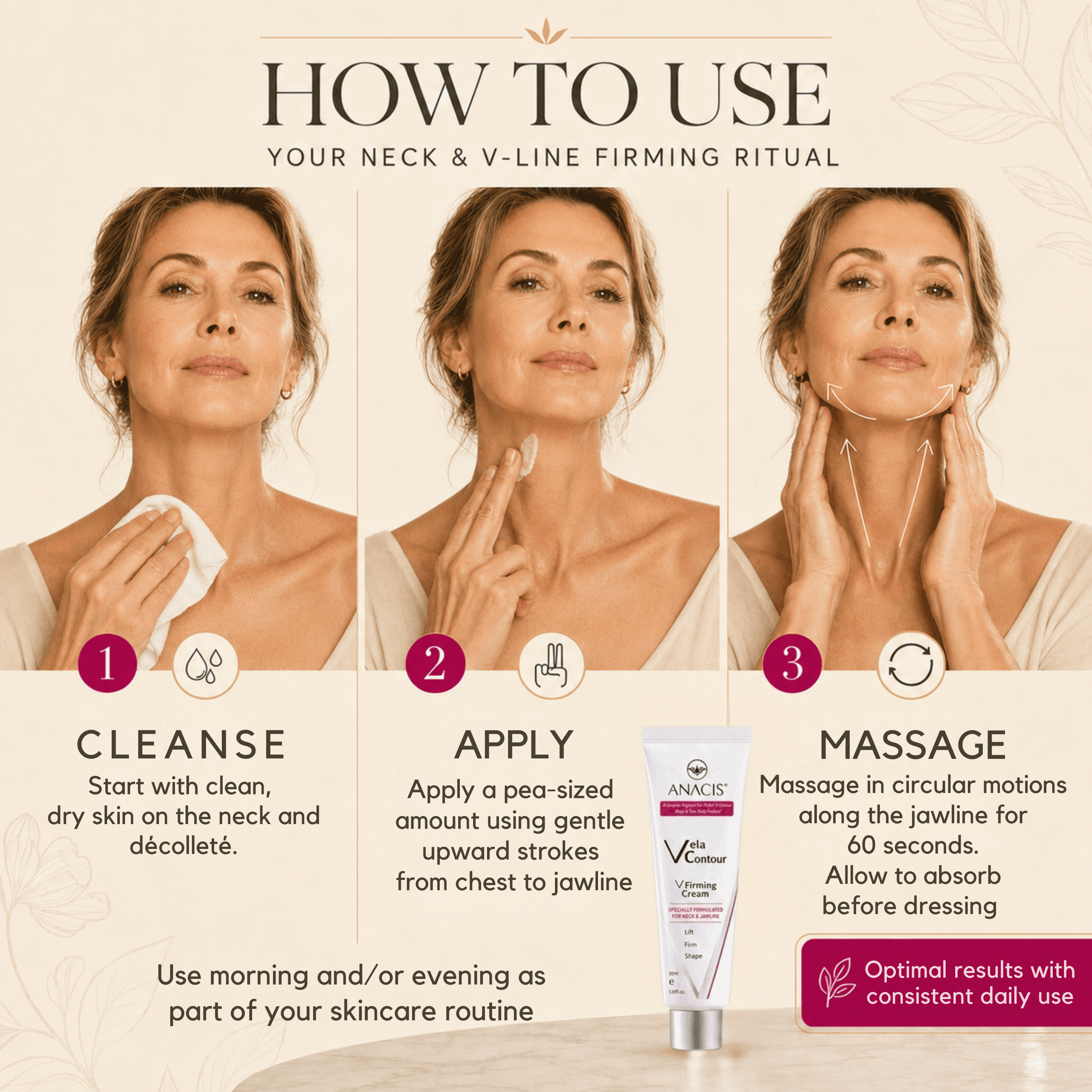 Anacis Neck Firming Cream, Double Chin Reducer, Skin Tightening