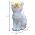 thumbnail image 4 of Adornos de jardín Hugtrwg gato de resina Solar Blanco lechoso, 4 of 6