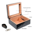 thumbnail image 4 of Cigar Humidor, Jasfuren Glass Top Cedar Cigar Box with Front Digital Hygrometer, Humidifier Gel & Divider, Desktop Humidor Case Hold 25-50 Cigars, 4 of 6