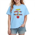 thumbnail image 5 of LEKWK Girls First Day of Preschool Tee Pencil Graphic Letter Print Short Sleeve Round Neck T-Shirt Soft Cotton Top Back to School Celebration, 5 of 9