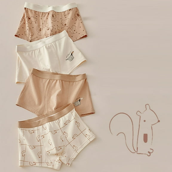 ATOGUTA Boys Briefs 4T-16 Cotton Tagless Brief 4 Pack Breathable Underwear for Little Kid Boys