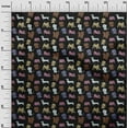 thumbnail image 3 of oneOone Cotton Silk Black Fabric Floral & Puppies Fabric For Sewing Printed Craft Fabric By The Yard 42 Inch Wide, 3 of 5