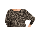 thumbnail image 2 of JM Collection Women's Zebra Print Jacquard Sweater Black Size Petite Medium, 2 of 3