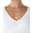 thumbnail image 3 of Believe by Brilliance Women's 14kt Gold Flash Plated Layered Cubic Zirconia and Initial N Necklace Set, 3 of 4