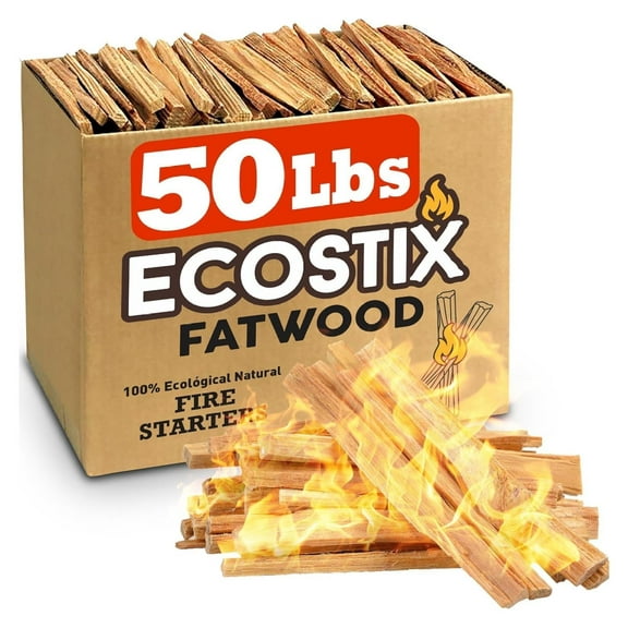 Eco-Stix Fatwood Fire Starter Kindling Firewood Sticks – 100% Organic – Firestarter for Wood Stoves, Fireplaces, Campfires, , 50 Pounds