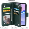 thumbnail image 2 of Phone Case for Samsung Galaxy A15 5G Wallet Cover with Tempered Glass Screen Protector and Flower Leather Flip Credit Card Holder Stand Mobile Cell Accessories A 15 4G 15A Women Men Dark Green, 2 of 6