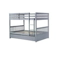 thumbnail image 4 of Bellemave Full Over Full Solid Rubber Wood Bunk Bed with Trundle and Ladder Convertible into 2 Full Size Beds with Headboard and Footboard 2 Full Bunk Bed with Twin Trundle, Gray, 4 of 10
