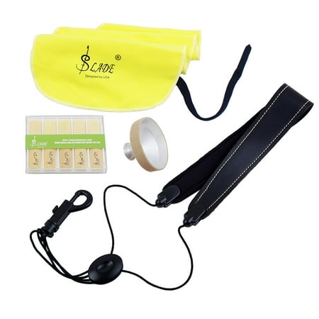 LADE 4-in-1 Alto Saxophone Sax Accessory Kit Belt Cleaning Cloth Reed Aluminum