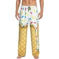 thumbnail image 2 of Kdxio White Ice Cream Print Men's Sleep Pajama Pant Lounge Pants with Pockets, 2 of 8