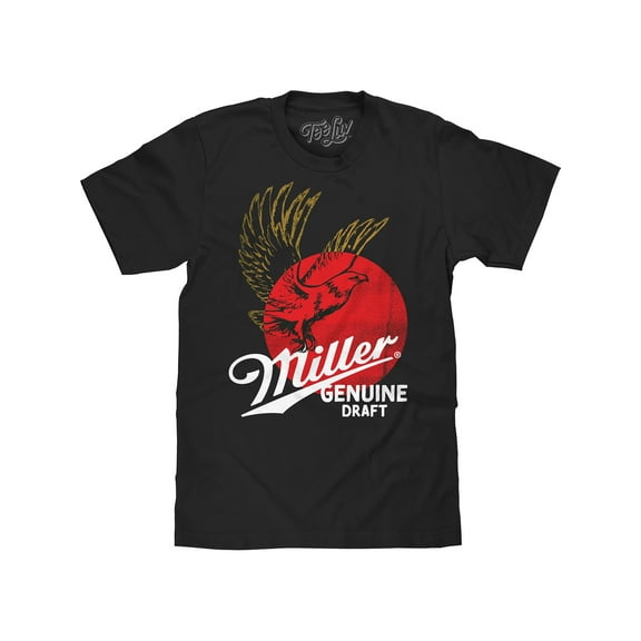 Tee Luv Men's Miller Genuine Draft Eagle Logo Beer Shirt (L)