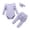 Purple, variant on Kids Girl 3 Piece Outfit Set Ruffle Trim Long Sleeve Bodysuit Pants with Ruffle Detail & Headband Beige 0-24 Months,Size 18-24 Months