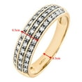 thumbnail image 5 of 9ct Gold Jewelco London 1/4ct Diamond Micro Bead 3 Row Pave Wedding Ring 3.5mm, 5 of 8