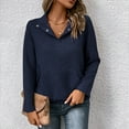 thumbnail image 5 of Sevevn Womens Sweatshirt Casual Textured Long Sleeve Henley Button V Neck Loose Pullover 2025 Trendy Fall Outfits Tops, 5 of 5