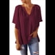 thumbnail image 1 of Blusas Elegantes e Informales para Mujer, -Verano 2025, Cuello en V, Corta, Blusas de Informales para Negocios. Rojo S, 1 of 7