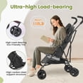 thumbnail image 2 of Baby Stroller, Umbrella Stroller with Foldable Pushchair with Adjustable Canopy, Folding Infant Newborn Pram Stroller with Storage Basket, Cup Holder, Suspension Wheels for Infants (Black), 2 of 6