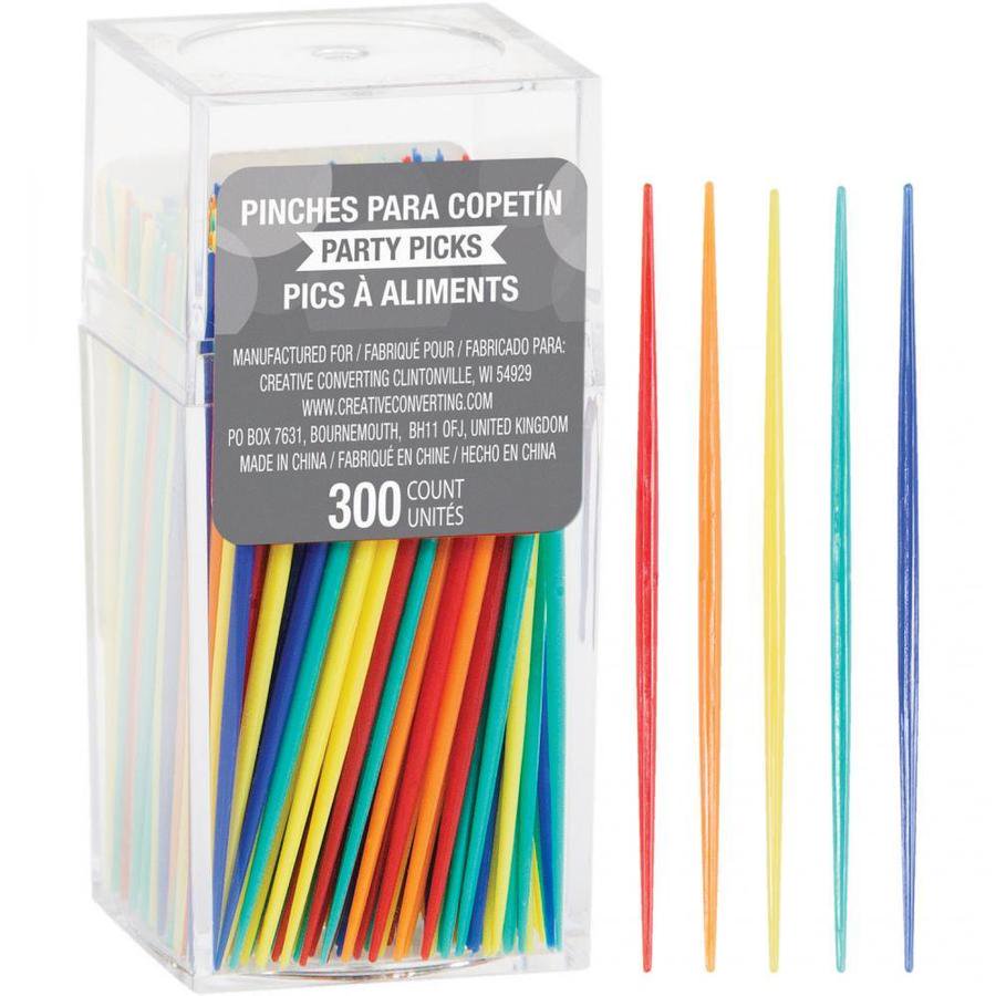 ASSORTED COLOR PLASTIC PICKS, 300 CT