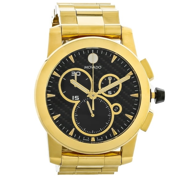 Movado Vizio Men's Carbon Dial Swiss Quartz Chronograph Watch 0607563