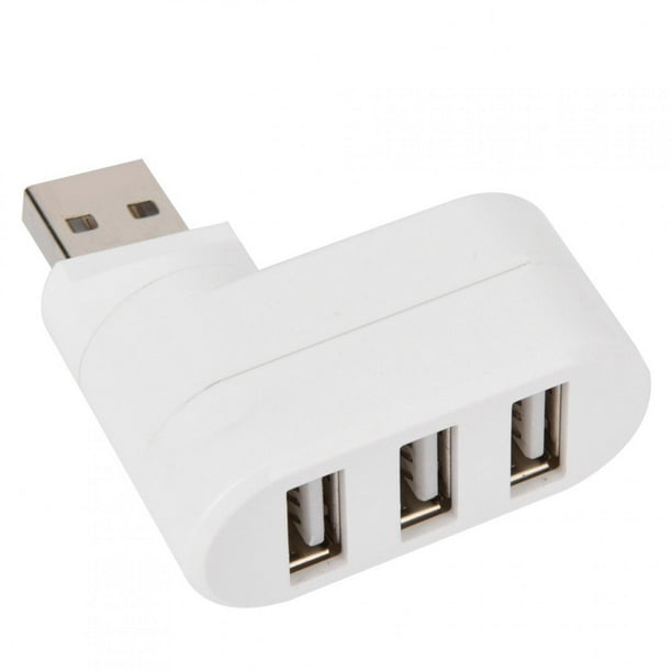 Concentradores USB Puertos USB 2.0 Mini Hub divisor giratorio Adaptador para PC Portátil Mac Blanco