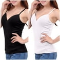 thumbnail image 4 of Wlynlyn Womens Tank Tops With Built In Bra Spaghetti Strap Sleeveless Shirts Deep V Neck Base Layer Undershirts Soft Comfy Camis XL, 4 of 4