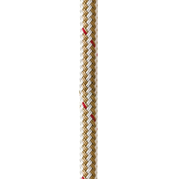 New England Ropes 3/8" Double Braid Dock Line - White/Gold w/Tracer - 25' | Bundle of 2
