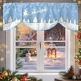 thumbnail image 6 of Light Blue Christmas Tie Up Valances Curtain, Xmas Reindeer Tree Winter Snowflake Adjustable Rod Pocket Short Window Treatment Tie Up Curtains Valances for Kitchen Living Room Bathroom 42x12 Inches, 6 of 9