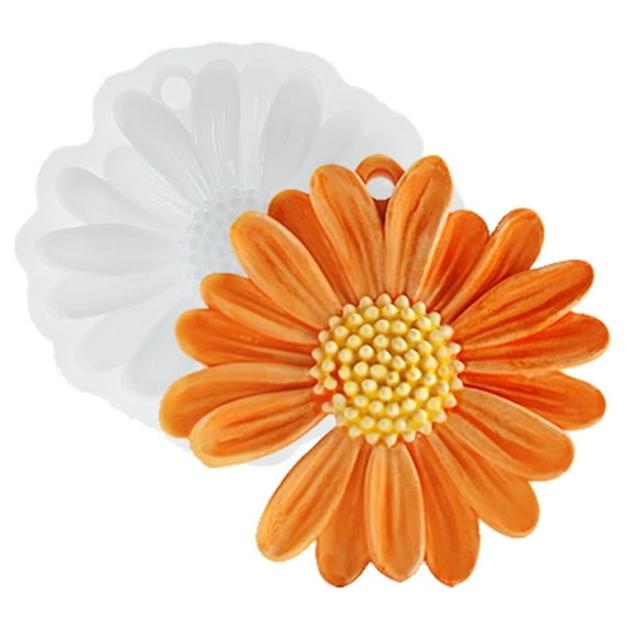 Moule à Fleurs en Silicone avec Trou - Blanc Transparent, 1 Pce, 7.2x7.2x1.8cm, 60g, Emballé en Sac OPP, Silicone de Qualité Alimentaire pour Fabrication de Gâteaux, Gelée, Chocolat, Pudding, Fondant