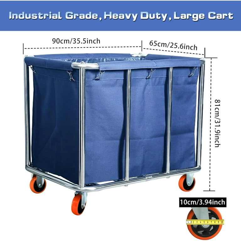 Commercial Laundry Cart With Wheels,400l Industrial Rolling