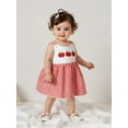 thumbnail image 4 of Rovasas Girls Back to School Dress Apple Embroidery Plaid Sleeveless Dress, 4 of 9