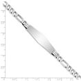 thumbnail image 3 of Auriga Fine Jewelry 14K White Gold Figaro Link Soft Id Bracelet 8 inch for Women, 3 of 6