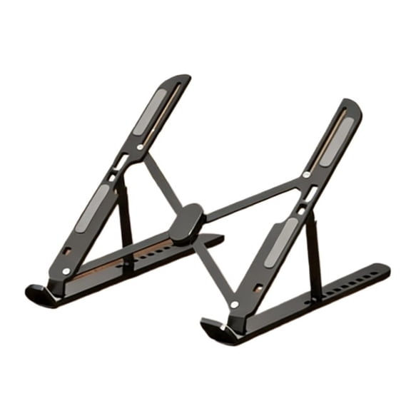 Aluminum Alloy Adjustable Foldable Laptop Holder Non Slip Lifting Support for Desktop Workplace Layout(Black)