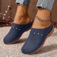 thumbnail image 2 of Duqingm Womens Office Shoes Womens Slip on Mesh Sneakers Breathable Knit Flat Shoes with Soft Rubber Sole Lightweight Non Slip Blue,8.5, 2 of 7