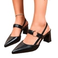 thumbnail image 4 of Samdudou Women Closed Toe Pointed Slingback Pumps Summer Block Heel Shoes with Ankle Strap Elegant Casual Formal Footwear for Wedding Guest and Grad Season, 4 of 8