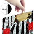 thumbnail image 3 of FMSHPON Zebra Stripes Red Rose Clipboard Hardboard Wood Nursing Clip Board and Pull for Standard A4 Letter 13x9 inches, 3 of 7