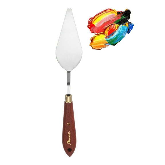 Pack of 1 Palette Knife No.16, 9.4" Long with Stainless Steel Flexible Spatula Pallet Knife and Wood Handle for Scraping, Mixing, Oil Acrylic Painting Canvas