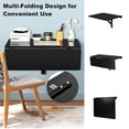 thumbnail image 3 of Wall Mounted Drop Leaf Desk, 31.5 x 23.5 Inch Folding Floating Table for Small Spaces, Space Saving Workstation for Study Kitchen Laundry, Black, 3 of 5