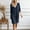 Navy, variant on Vetsdori Black Women's Solid Color V-Neck Lace 3/4 Sleeve Linen Shift Dress Casual Flowy Summer