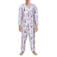 thumbnail image 3 of Kdxio Lavender Flowers Men’s Pajama Set Pajamas For Men 2 Piece PJ Set with Men Pajama Pants and Long Sleeve T-Shirt Lounge Set-XX-Large, 3 of 7