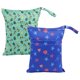 thumbnail image 1 of 2pcs Cloth Diaper Wet Dry Bags Waterproof Reusable with Two Zippered Pockets Travel Beach Pool Daycare Soiled Baby Items Yoga Gym Bag for Swimsuits or Wet Clothes L12208, 1 of 5