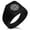 Black, variant on Stainless Steel Nautical Flower of Life Compass Needle Stripe Pattern Biker Style Polished Ring