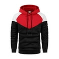 thumbnail image 5 of CFLVAEK Hoodies Pullover for Men Fashion Color Block Graphic Hoodie Sweatshirts Casual Long Sleeve Hooded Sweatshirt with Pockets Red L, 5 of 6