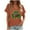 Orange#2, variant on ShiShine St Patricks Day T Shirt for Women V Neck Short Sleeve Loose Fit Casual Top with Holiday Print