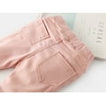thumbnail image 3 of stylesilove Kids Girl Stretchy Pants With Frayed Hem (100/3-4 Years, Pink), 3 of 4