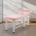 thumbnail image 3 of Thanaddo Heavy-Duty Adjustable Memory Foam PU Leather Massage Table w/ Removable Headrest, 73" x 27.5", Pink, 3 of 8