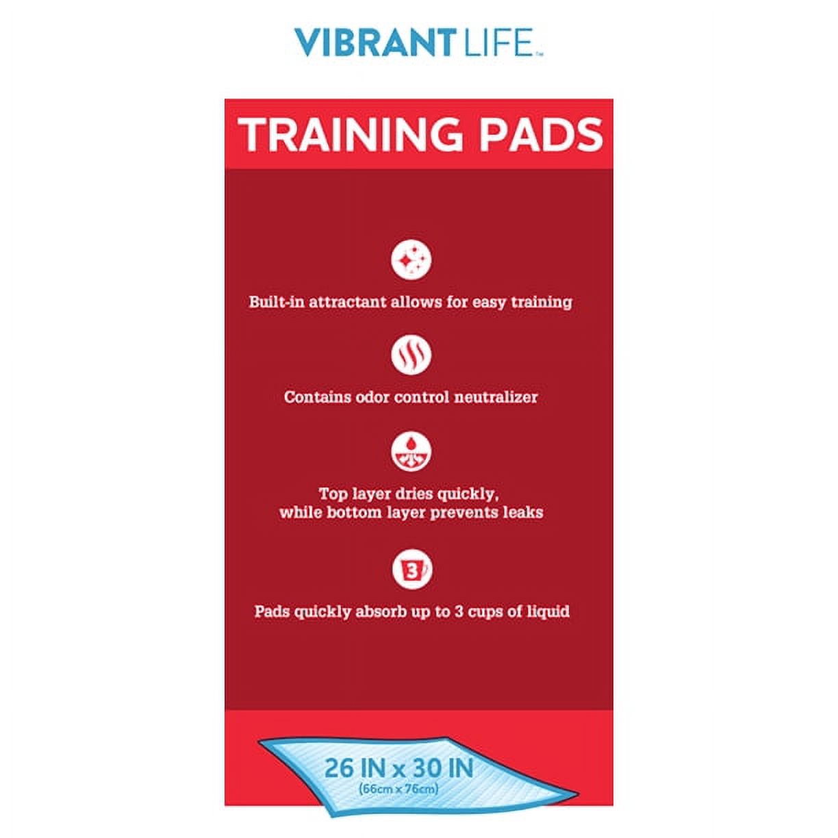 Vibrant Life X-Large Training Pads, 26" x 30", 30 Count photo 4