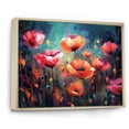 thumbnail image 2 of Designart "Dreams Of Vibrant Peach And Pink Poppy Fields" Poppies Floater Framed Canvas Wall Art, 2 of 5