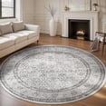 thumbnail image 1 of Rugs for Living Room Area Rug Carpet x Vintage Living Room Rugs for Bedrooms Machine Washable Rug for Dining Room Nusery Floral Distressed Grey Rug, 1 of 7